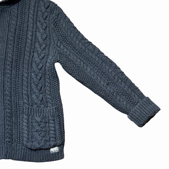 Ralph Lauren Denim and Supply Black Cable Knit Zip Up Cardigan Size M REPAIRED - Picture 4 of 14